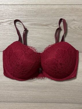 NWOT-Victoria's Secret Burgundy Lace Push-Up Bra 36DD